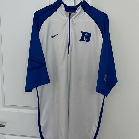 Long Nike Duke Blue Devils Team Issue Sewn 1/4 zipper 2010 warmup shooter jersey - Picture 10 of 13